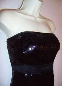   Joann Black Sequined Strapless Cocktail Evening dress 6 NWT  