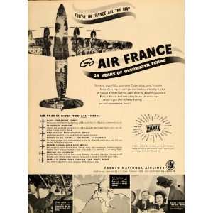  1947 Ad French National Airlines Air France Comet Plane 