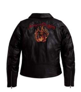 NWT Harley Davidson Ladies Blazing Rose Leather Jkt 1W  