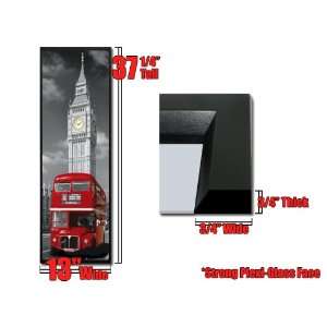  Framed London Big Ben And Bus Poster 12125: Home & Kitchen