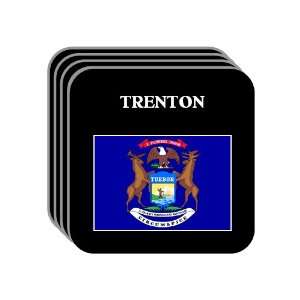 US State Flag   TRENTON, Michigan (MI) Set of 4 Mini Mousepad Coasters