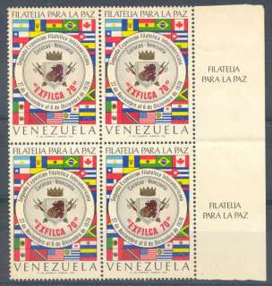 Venezuela Stamps Poster Block x 4. Filatelia Para La Paz. Very Nice. L 