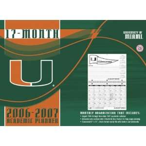  Miami Hurricanes 8x11 Academic Planner 2006 07: Sports 