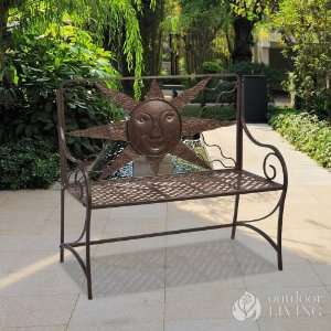  Bench Sun Face Matte Black Iron by Midwest CBK: Home 