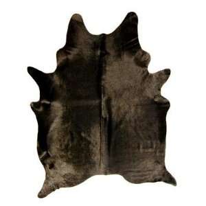  Saddlemans Cowhides Natural Solid Black Medium Area Rug 