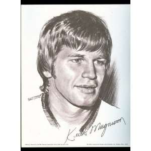  1974 Keith Magnuson Chicago Blackhawks Lithograph Sports 