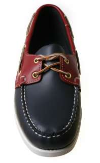 Sebago Mens Boat Shoe B72816 Spinnaker Navy Red Leather  