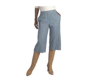 NWT George Simonton Tweed Wide Leg Crop Pants BLUE/20W  