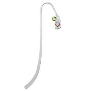   Plated Charm Bookmark with Peridot Swarovski Drop: Office Products