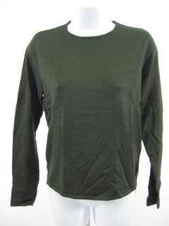 CARLISLE Forest Green Silk Long Sleeve Sweater Top Sz S  