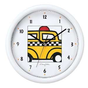   Taxi Cab Wall Clock Mary Ellis Signed Clock Collection: Home & Kitchen