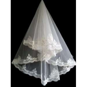   Length Wedding Veils with Lace Applique Edge  I05 Toys & Games