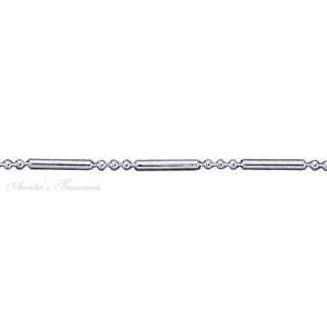   Inch Sterling Silver Bead Bar Chain Bracelet 1.3 grams Jewelry