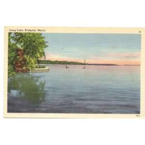  1940s Vintage Postcard Long Lake Bridgton Maine 