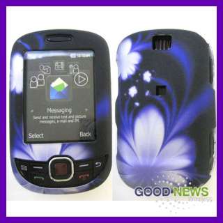 for T Mobile Samsung Smiley T359 Purple Flower Rubberized Hard Case 