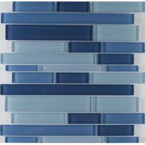  Sample   T35 Blue Mix Glass Mosaic ZM056 Tile Sample 