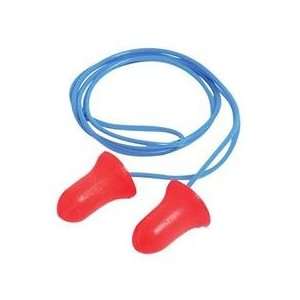 Max Disposable Earplugs   max pre shaped fm ear plug w/poly crd red 
