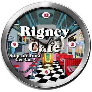  RIGNEY 14 Inch Cafe Metal Clock Quartz Movement Kitchen 