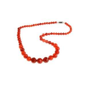  Red Agate AB Grade 6mm 12mm Hand Carved Faceted Round Bead 