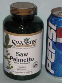 Large Bottle Saw Palmetto (250 capsules, 540 mg) 087614019109  