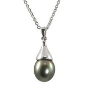   Silver Tahitian Cultured Pearl Pendant with Chain: Katarina: Jewelry