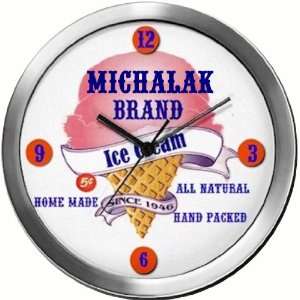  MICHALAK 14 Inch Ice Cream Metal Clock Quartz Movement 