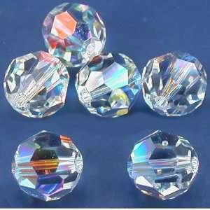  6 Clear AB Round Swarovski Crystal Beads Parts 5000 8mm 