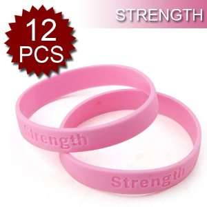 Dozen)(Wholesale Lot) GOGO™ Strength Debossed Silicone Wristbands 