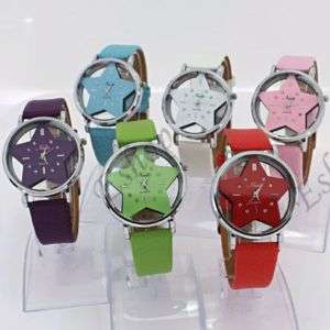 New Fashion 5 Colour Star Style Lady Girl Wristwatch K5  