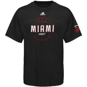  adidas Miami Heat Black Strike Force T shirt (Large 