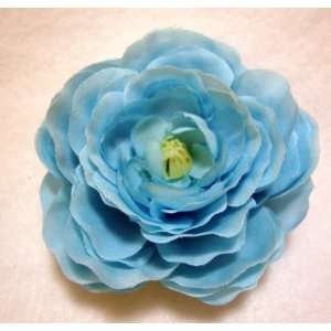  Tropical Blue Ranunculus Hair Flower Clip Beauty