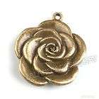 50pcs 142112 New Charms Alloy Rose Flowers Vintage Bron