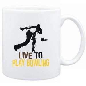    Mug White  LIVE TO play Bowling  Sports: Sports & Outdoors