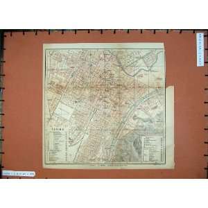  Street Plan Torino 1903 Colour Map Italy Fiume Piazza 