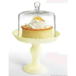  BIANCA PED. CAKE PLATE W/GLASS DOME: Home & Kitchen