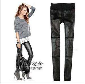 2012 Stylish H&M WOMEN Fashionable Leather stretch pants leggings XS 