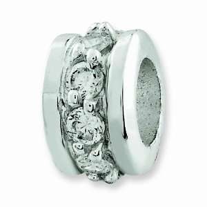  Sterling Silver Clear Cz Spacer Enhancer Jewelry
