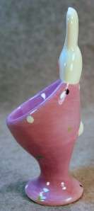 ADORABLE STUDIO 33 TALL STANDING EASTER BUNNY RABBIT CERAMIC EGG CUP 