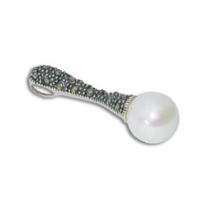  Ladies Sterling Silver 925 & Pearl Necklace Pendant 