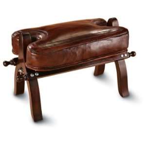    Handcrafted Leather Footstool, Compare at $225.00: Home & Kitchen