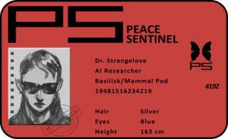 Peace Sentinel Dr Strangelove ID Card Metal Gear Solid  