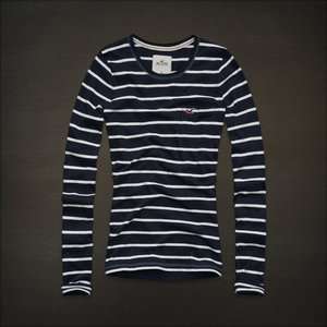   Womens Navy blue stripe Dana Strands long sleeve T Shirt  