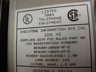 EXECUTONE IDS 42 DIGITAL BUSINESS TELEPHONE SYSTEM  