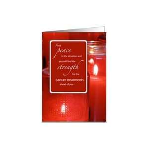 Cancer Treatments, Peace and Strength, Red Candles Card