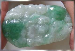   Semi glassy Natural untreated Jadeite Jade Carved Pendant   Phenomenal