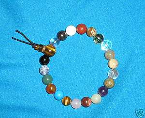 Mala Bracelet: 21 Healing 8mm Gemstones + guru beads  