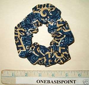 HAIR SCRUNCHIES MADE W ST. LOUIS RAMS NFL FABRIC NEW  