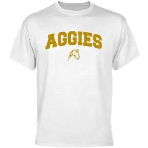  UC Davis Aggies White Logo Arch T shirt: Sports & Outdoors