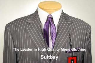 40R Suit   STEVE HARVEY GRAY SUPER 140 Mens Suits H37  