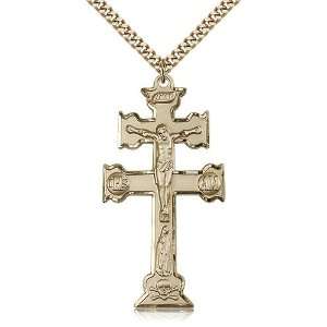  Gold Filled Caravaca Crucifix Pendant: Jewelry